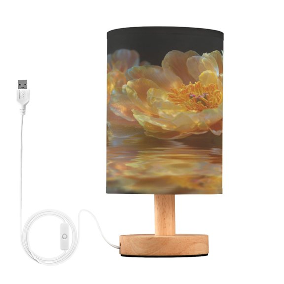 Table Lamp Desk Lamp Bedside Lamp LED Lamp Night Light With USB Charging Interface for Home Bedroom Living Room Ancient Peony Flowers