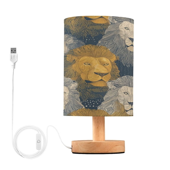 Table Lamp Desk Lamp Bedside Lamp LED Lamp Night Light With USB Charging Interface for Home Bedroom Living Room Beautiful Yellow Lion