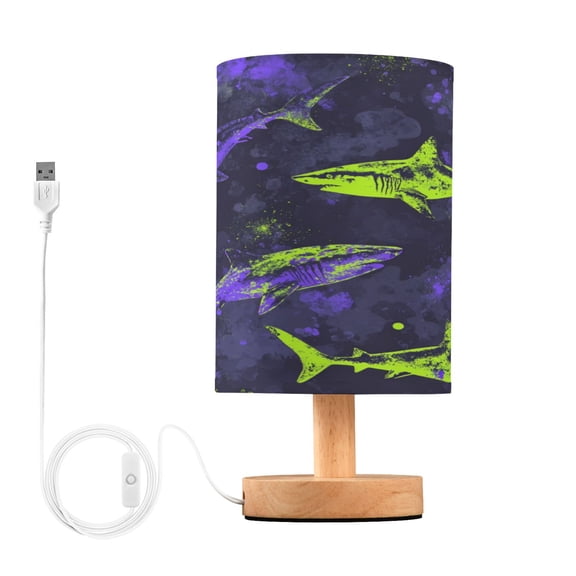 Table Lamp Desk Lamp Bedside Lamp LED Lamp Night Light With USB Charging Interface for Home Bedroom Living Room Bold Neon Green Shark