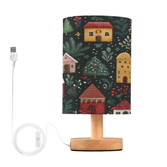 Table Lamp Desk Lamp Bedside Lamp LED Lamp Night Light With USB Charging Interface for Home Bedroom Living Room Cartoon Christmas House Pattern