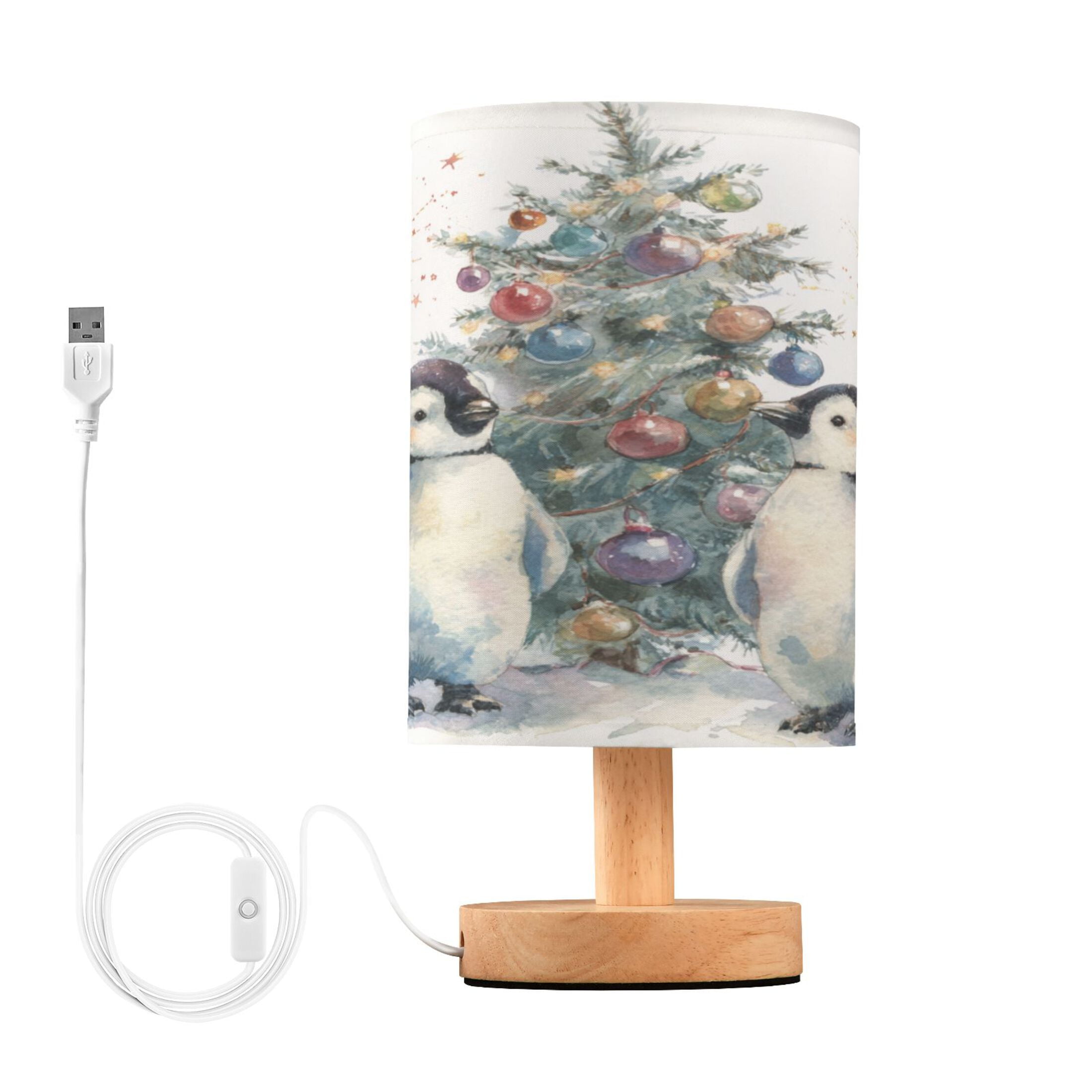 Table Lamp Desk Lamp Bedside Lamp LED Lamp Night Light With USB Charging Interface for Home Bedroom Living Room Cartoon Christmas Penguins