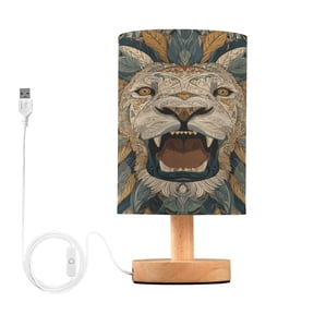 Table Lamp Desk Lamp Bedside Lamp LED Lamp Night Light With USB Charging Interface for Home Bedroom Living Room Cartoon Fierce Lion