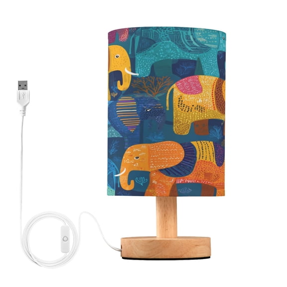 Table Lamp Desk Lamp Bedside Lamp LED Lamp Night Light With USB Charging Interface for Home Bedroom Living Room Colorful Elephant Cartoon