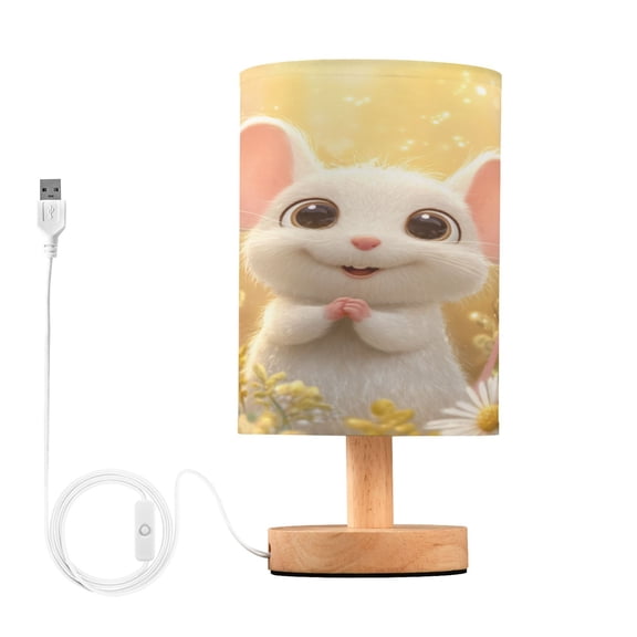 Table Lamp Desk Lamp Bedside Lamp LED Lamp Night Light With USB Charging Interface for Home Bedroom Living Room Cute White Mouse