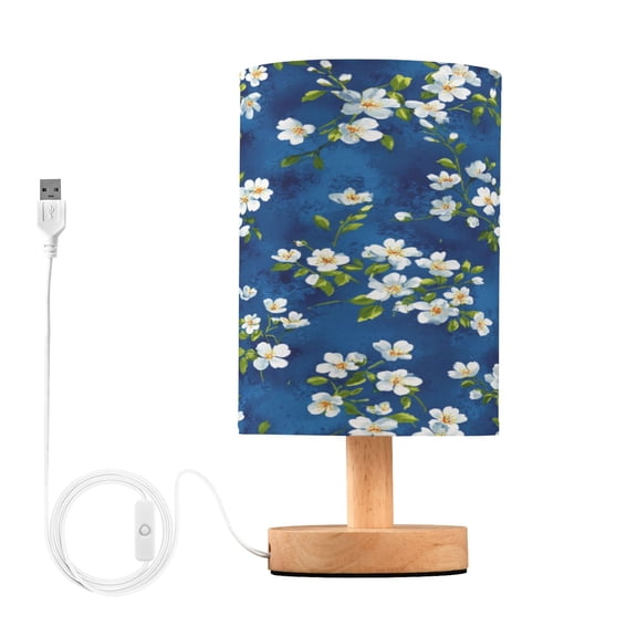 Table Lamp Desk Lamp Bedside Lamp LED Lamp Night Light With USB Charging Interface for Home Bedroom Living Room Deep Indigo Petal Whispers