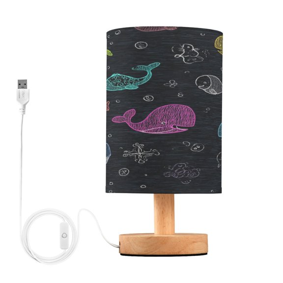 Table Lamp Desk Lamp Bedside Lamp LED Lamp Night Light With USB Charging Interface for Home Bedroom Living Room Deep Sea Doodle Creatures
