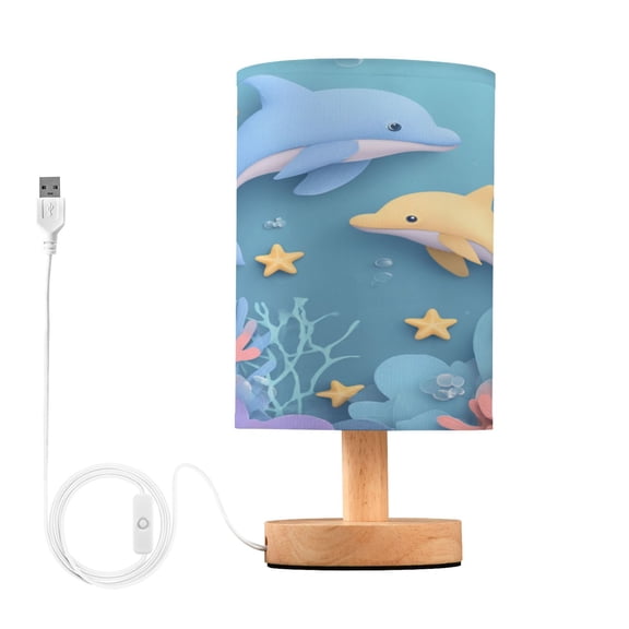 Table Lamp Desk Lamp Bedside Lamp LED Lamp Night Light With USB Charging Interface for Home Bedroom Living Room Dolphins