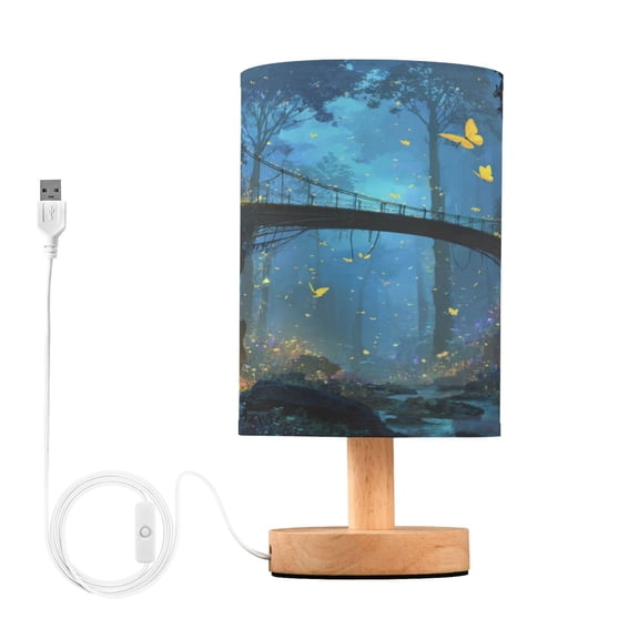 Table Lamp Desk Lamp Bedside Lamp LED Lamp Night Light With USB Charging Interface for Home Bedroom Living Room Enchanted Forest Glowing Bridge