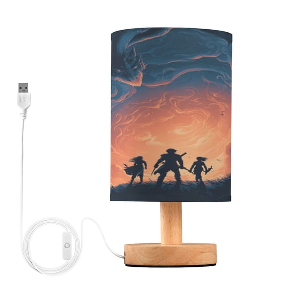 Table Lamp Desk Lamp Bedside Lamp LED Lamp Night Light With USB Charging Interface for Home Bedroom Living Room Fantasy Adventure Game Poster