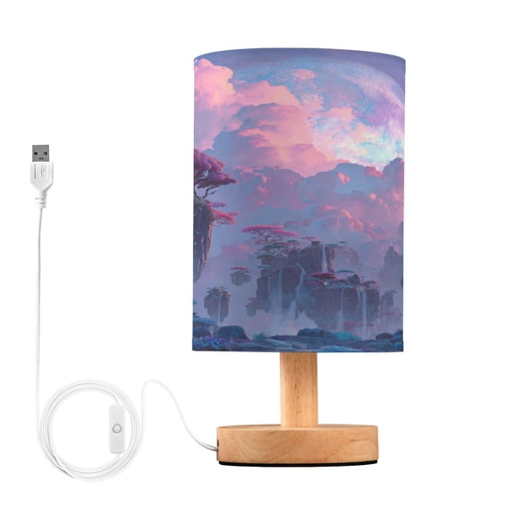 Table Lamp Desk Lamp Bedside Lamp LED Lamp Night Light With USB Charging Interface for Home Bedroom Living Room Fantasy Floating Island Waterfalls