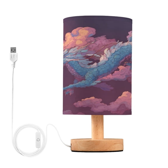Table Lamp Desk Lamp Bedside Lamp LED Lamp Night Light With USB Charging Interface for Home Bedroom Living Room Flying Dragon in Sky
