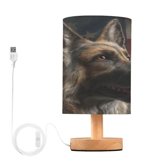 Table Lamp Desk Lamp Bedside Lamp LED Lamp Night Light With USB Charging Interface for Home Bedroom Living Room German Shepherd Photo