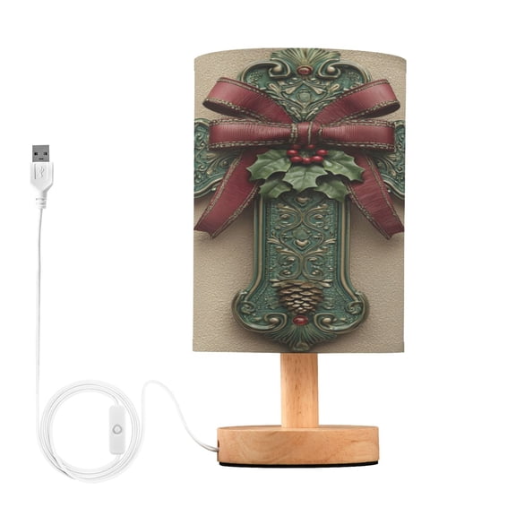 Table Lamp Desk Lamp Bedside Lamp LED Lamp Night Light With USB Charging Interface for Home Bedroom Living Room Green Christmas Cross