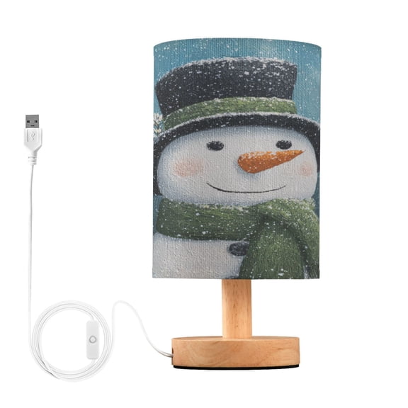 Table Lamp Desk Lamp Bedside Lamp LED Lamp Night Light With USB Charging Interface for Home Bedroom Living Room Green Christmas Snowman