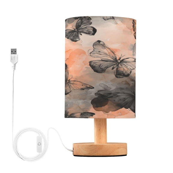 Table Lamp Desk Lamp Bedside Lamp LED Lamp Night Light With USB Charging Interface for Home Bedroom Living Room Grey Butterfly