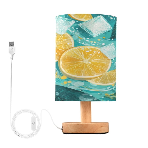 Table Lamp Desk Lamp Bedside Lamp LED Lamp Night Light With USB Charging Interface for Home Bedroom Living Room Lemon Slices Ice Cubes