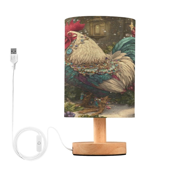 Table Lamp Desk Lamp Bedside Lamp LED Lamp Night Light With USB Charging Interface for Home Bedroom Living Room Magical Christmas Rooster
