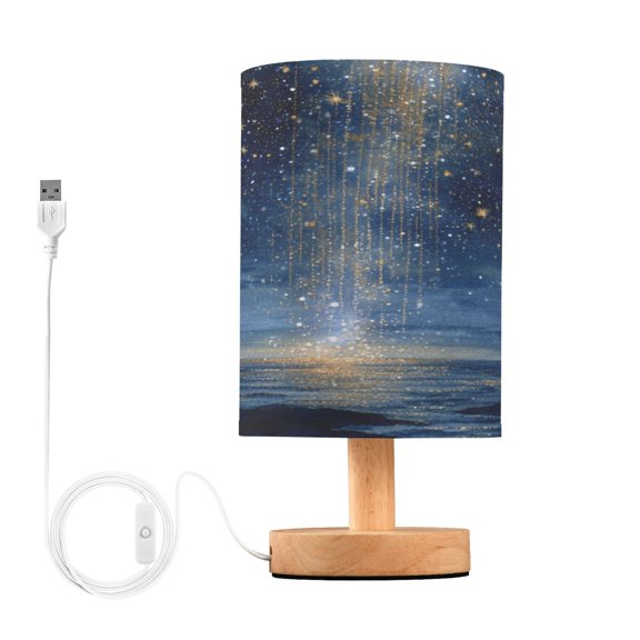 Table Lamp Desk Lamp Bedside Lamp LED Lamp Night Light With USB Charging Interface for Home Bedroom Living Room Meteor Sea