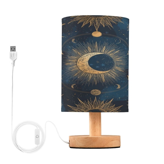 Table Lamp Desk Lamp Bedside Lamp LED Lamp Night Light With USB Charging Interface for Home Bedroom Living Room Moon Pattern