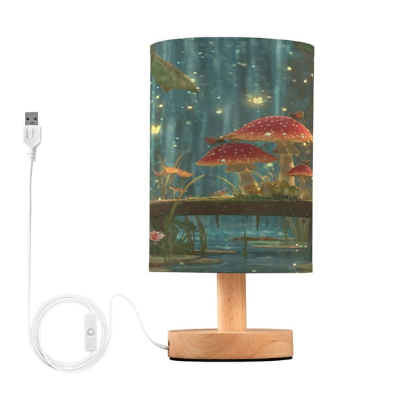 Table Lamp Desk Lamp Bedside Lamp LED Lamp Night Light With USB Charging Interface for Home Bedroom Living Room Moonlight Waterfall Mushroom