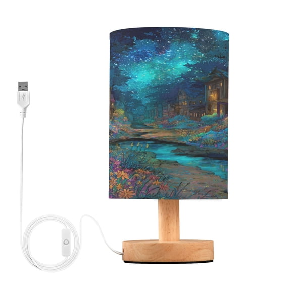 Table Lamp Desk Lamp Bedside Lamp LED Lamp Night Light With USB Charging Interface for Home Bedroom Living Room Neon Glow Forest Path