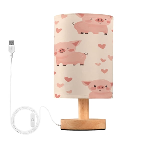 Table Lamp Desk Lamp Bedside Lamp LED Lamp Night Light With USB Charging Interface for Home Bedroom Living Room Pink Pig Seamless
