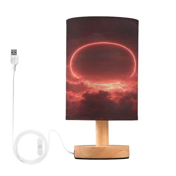 Table Lamp Desk Lamp Bedside Lamp LED Lamp Night Light With USB Charging Interface for Home Bedroom Living Room Red Sun