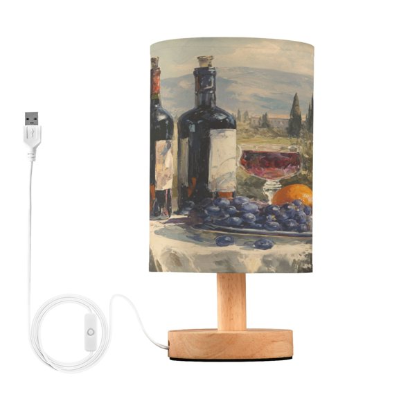 Table Lamp Desk Lamp Bedside Lamp LED Lamp Night Light With USB Charging Interface for Home Bedroom Living Room Red Wine Grape Pattern