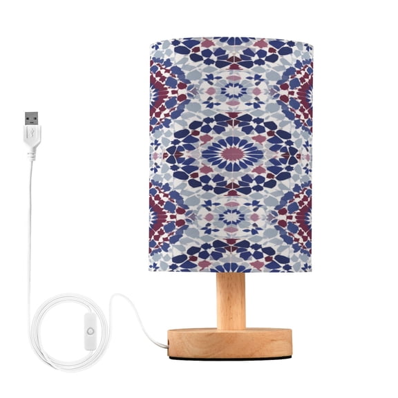 Table Lamp Desk Lamp Bedside Lamp LED Lamp Night Light With USB Charging Interface for Home Bedroom Living Room Sapphire Tile Crimson Details