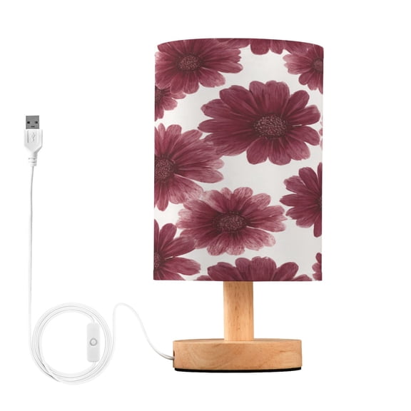 Table Lamp Desk Lamp Bedside Lamp LED Lamp Night Light With USB Charging Interface for Home Bedroom Living Room Seamless Pattern Maroon