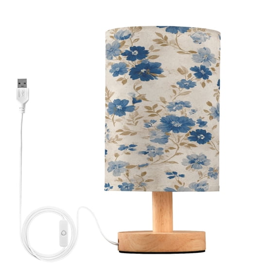 Table Lamp Desk Lamp Bedside Lamp LED Lamp Night Light With USB Charging Interface for Home Bedroom Living Room Shabby Chic Floral Beige Cream