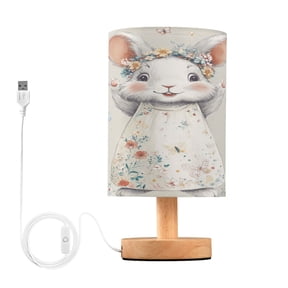 Table Lamp Desk Lamp Bedside Lamp LED Lamp Night Light With USB Charging Interface for Home Bedroom Living Room Smiling White Rabbit