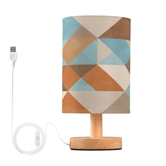 Table Lamp Desk Lamp Bedside Lamp LED Lamp Night Light With USB Charging Interface for Home Bedroom Living Room Terracotta Triangle Geometric Mosaic