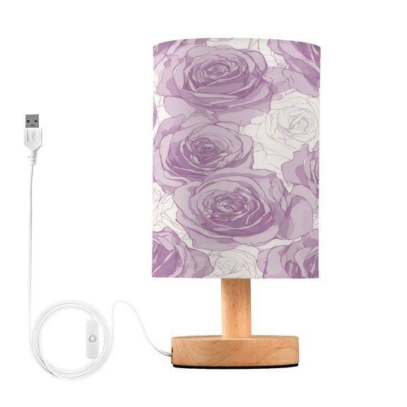 Table Lamp Desk Lamp Bedside Lamp LED Lamp Night Light With USB Charging Interface for Home Bedroom Living Room Vector Illustration Rose