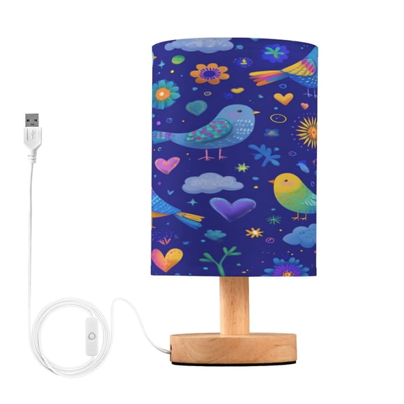 Table Lamp Desk Lamp Bedside Lamp LED Lamp Night Light With USB Charging Interface for Home Bedroom Living Room Vibrant Bird Flight Pattern