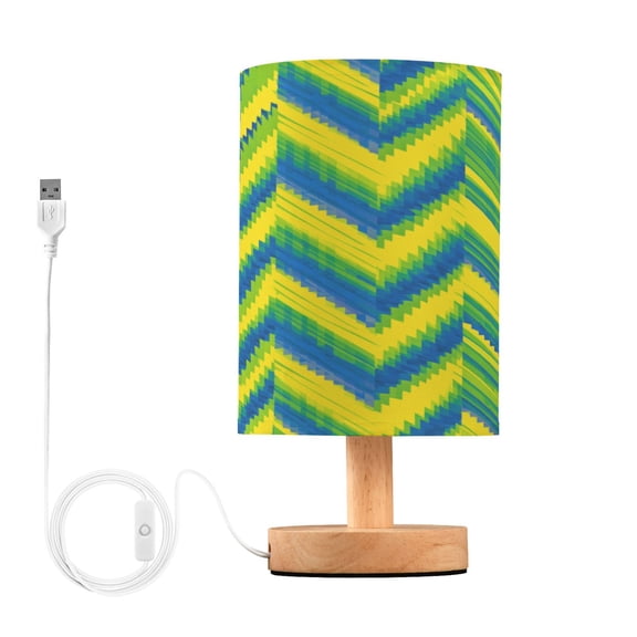 Table Lamp Desk Lamp Bedside Lamp LED Lamp Night Light With USB Charging Interface for Home Bedroom Living Room Vibrant Zigzag Chevron Stripes