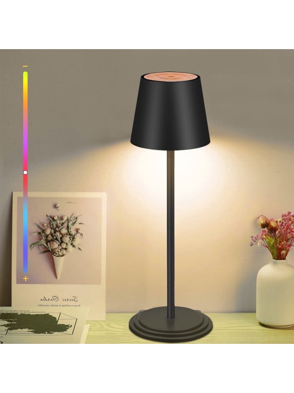 Table Lamp Dimmable Touch, 64 Color Changing RGB Touch & Remote Control - 10", for Living Room, Dorm, Home Office(Black)