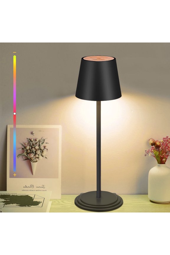 Table Lamp Dimmable Touch, 64 Color Changing RGB Touch & Remote Control - 10", for Living Room, Dorm, Home Office(Black)