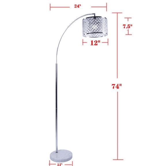 Table Lamp, Elegant Crystal Arch Lamp, Silver LED Lamp,Marble+Metal Bedroom Lamp, Lighting & Lamps Elegant Crystal Arch Lamp