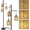 thumbnail image 1 of Table Lamp, Floor Lamp, Brown+Black Bedroom Lamp,Rattan+Metal LED Lamp, Lighting & Lamps Floor Lamp, 1 of 9