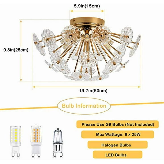 Table Lamp, Gold Flush Mount Ceiling Light, Golden Bedroom Lamp,Crystal LED Lamp, Lighting & Lamps Gold Flush Mount Ceiling Light
