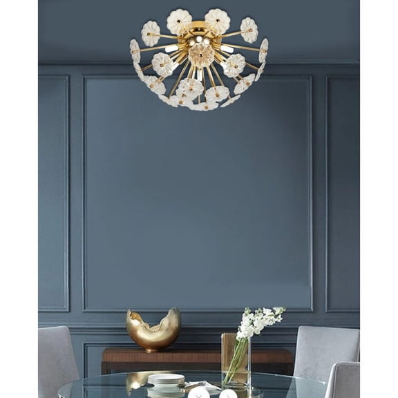 Table Lamp, Gold Flush Mount Ceiling Light, Golden Bedroom Lamp,Crystal LED Lamp, Lighting & Lamps