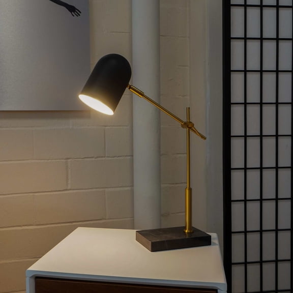 Table Lamp High Quality Hotel European Modern Bed Side nightstand Decorative Led Table/desk Lamp, Lumora Table Lamp - Black outer - White inner 110~120V,Bedroom Lamp