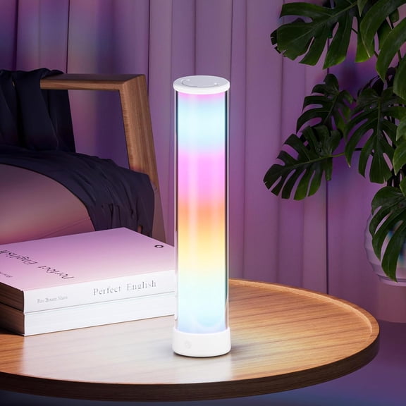 Table Lamp, IC Light Bar, 1500 Lumens, APP & Remote Control Bedside Table Lamp with Music Sync, Color Changing Ambient Lighting for Bedside Table Desk Gaming White