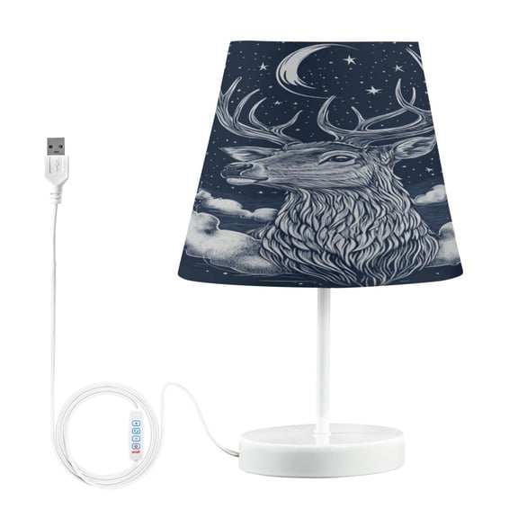 Table Lamp Medium 7.9x11.8 Inches Table Lamps Night Light Tools & Home Improvement Bedroom Lamp Guest Room Lamp Study Lamp Office Lamp Beautiful Moon Deer