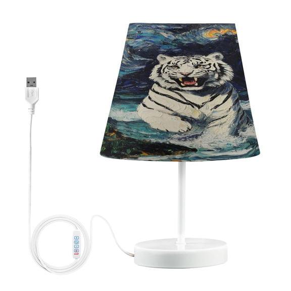 Table Lamp Medium 7.9x11.8 Inches Table Lamps Night Light Tools & Home Improvement Bedroom Lamp Guest Room Lamp Study Lamp Office Lamp Beautiful White Tiger