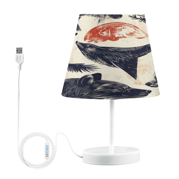 Table Lamp Medium 7.9x11.8 Inches Table Lamps Night Light Tools & Home Improvement Bedroom Lamp Guest Room Lamp Study Lamp Office Lamp Black Wolf Head