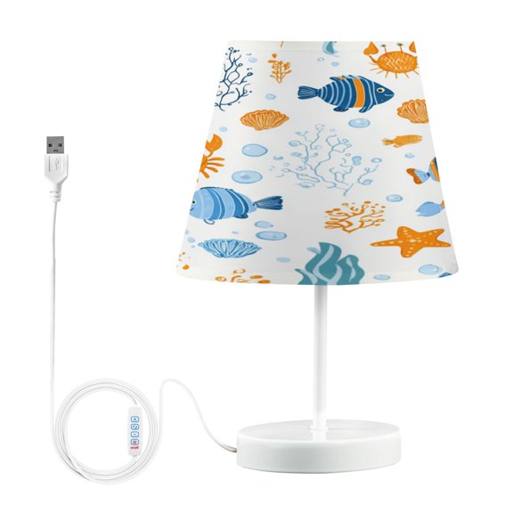 Table Lamp Medium 7.9x11.8 Inches Table Lamps Night Light Tools & Home Improvement Bedroom Lamp Guest Room Lamp Study Lamp Office Lamp Cartoon Fish Pattern