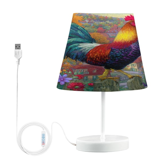 Table Lamp Medium 7.9x11.8 Inches Table Lamps Night Light Tools & Home Improvement Bedroom Lamp Guest Room Lamp Study Lamp Office Lamp Cartoon Rooster Fence