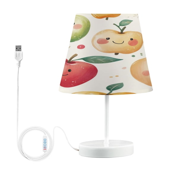 Table Lamp Medium 7.9x11.8 Inches Table Lamps Night Light Tools & Home Improvement Bedroom Lamp Guest Room Lamp Study Lamp Office Lamp Colorful Cartoon Smiling Apple